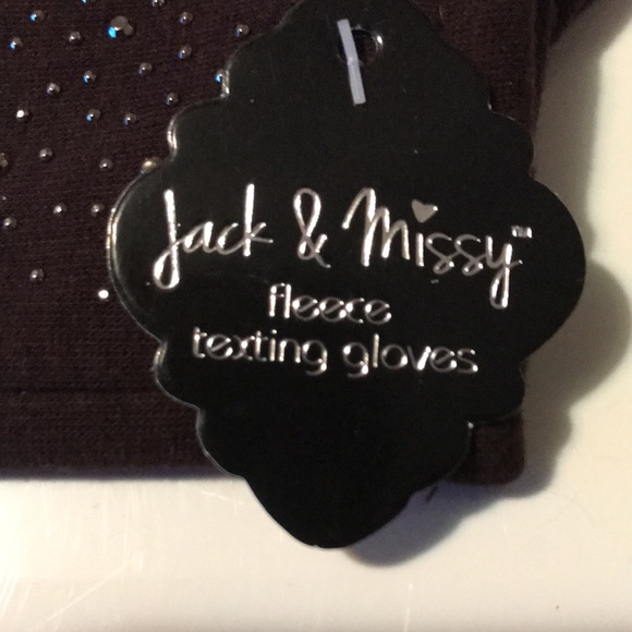 Jack & Missy Fleece Texting Gloves with fleece lining and crystal accents - Picture 2 of 5